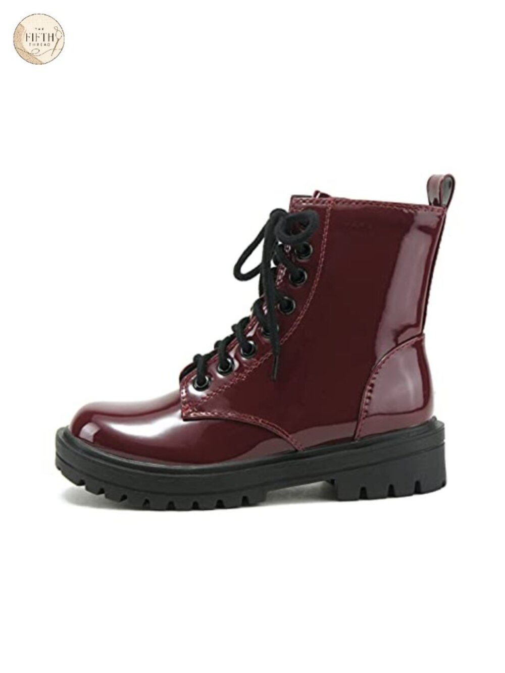 Lug Sole Combat Ankle Bootie Lace Up Side Zipper Faux Suede